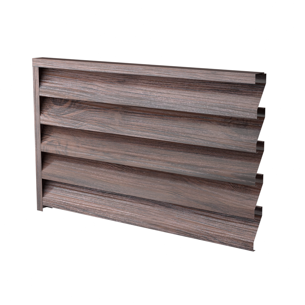 Секция забора жалюзи Prestige 80, 0,5, Steelwood/Г, Тёмный дуб