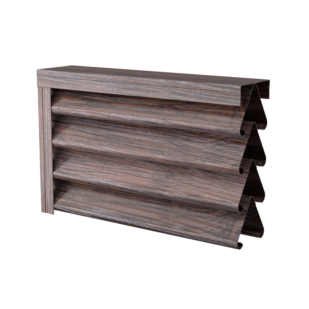 Секция забора жалюзи Royal Twin 100, 0,5, Steelwood/Steelwood, Тёмный дуб