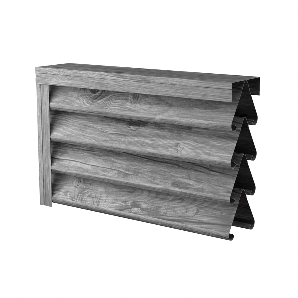 Секция забора жалюзи Royal Twin 100, 0,5, Steelwood/Steelwood, Серый дуб